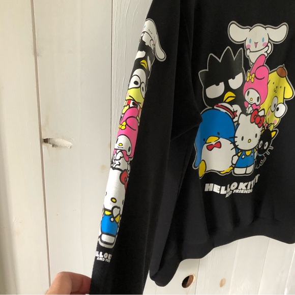 Hello Kitty and Friends Black Crew Neck Sweatshirt Size Medium - Picture 5 of 9